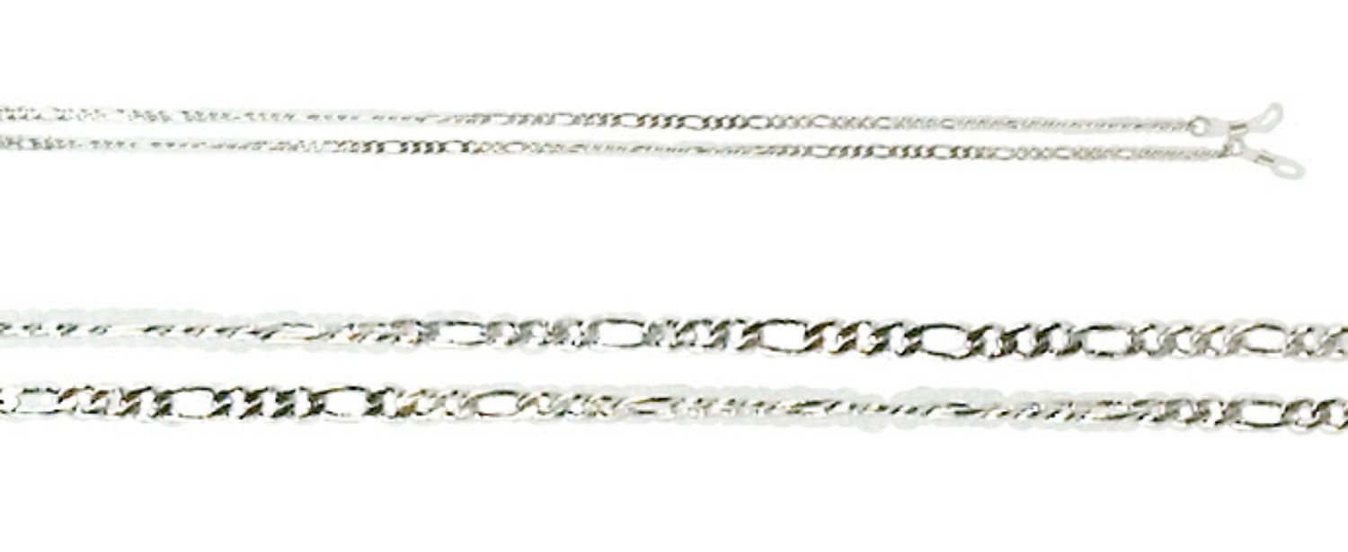 Flat link silver chain