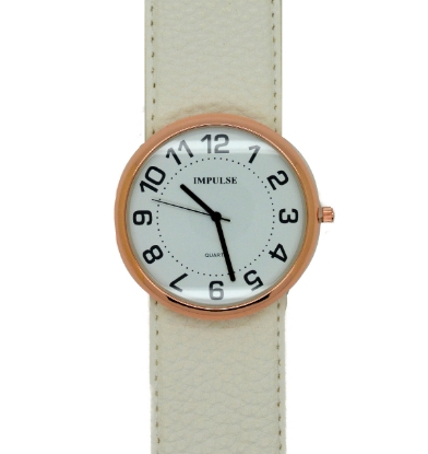 Show details for Impulse Slap Watch 041 - LARGE- Rose Gold/White Picture of Impulse Slap Watch 041 - LARGE- Rose Gold/White