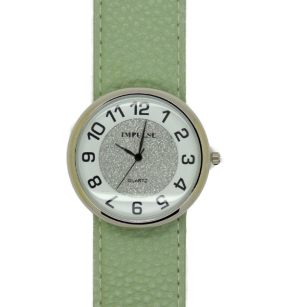 Picture of Impulse Slap Watch 042 - GLITTER - Silver/Green