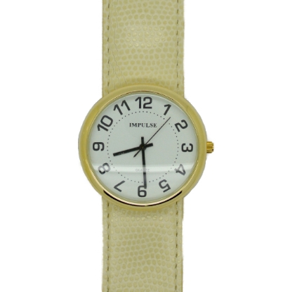 Show details for Impulse Slap Watch - SMALL - Lizard - Gold/Stone Picture of Impulse Slap Watch - SMALL - Lizard - Gold/Stone