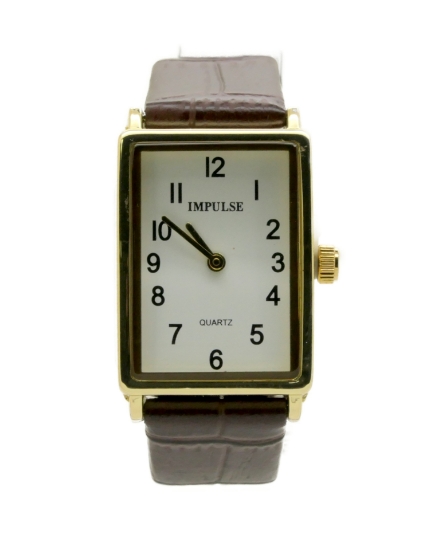 Picture of Impulse Rectangle - Gold Brown Croc Strap